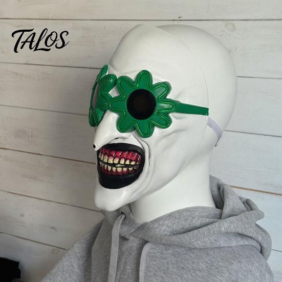 Detailed Latex Costume Masque Halloween LED Clown for Adults, Light Up Scary Horror Face Masquerade Full Costume, Cosplay Party Grinning Character