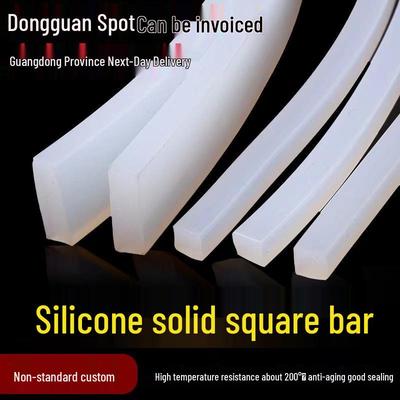 High Temp Resistant Silicone Square Sealing Strip, Waterproof & Soft Rubber, Sizes 10/12/15mm.