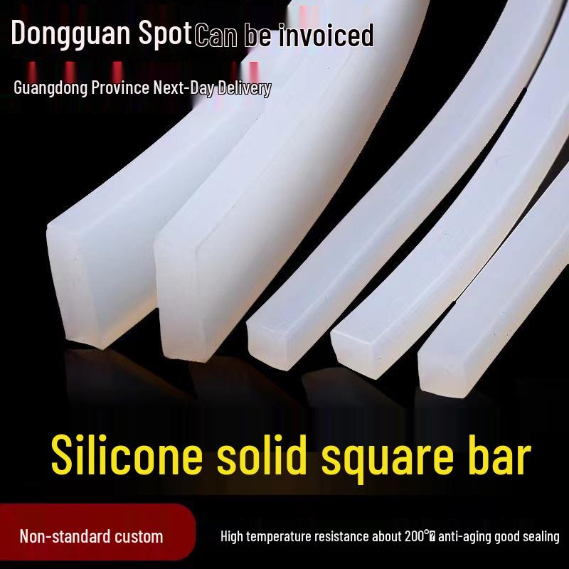 High Temp Resistant Silicone Square Sealing Strip, Waterproof & Soft Rubber, Sizes 10/12/15mm. 12*12mm [1m price]