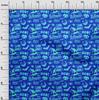 oneOone Cotton Flex Blue Fabric Halloween Craft Projects Decor Fabric Printed By The Yard 40 Inch