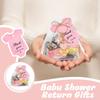 6/20Pcs Baby Foot Keychains Metal Keychain Set with Wrapping Sticker Drawstring Bag and Thank You Label For Baby Showers