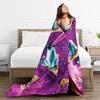 Outer Space Pizza Cat Rainbow Laser Eyes Blanket Flannel  Winter  Portable Soft Throw Blanket for Bedding