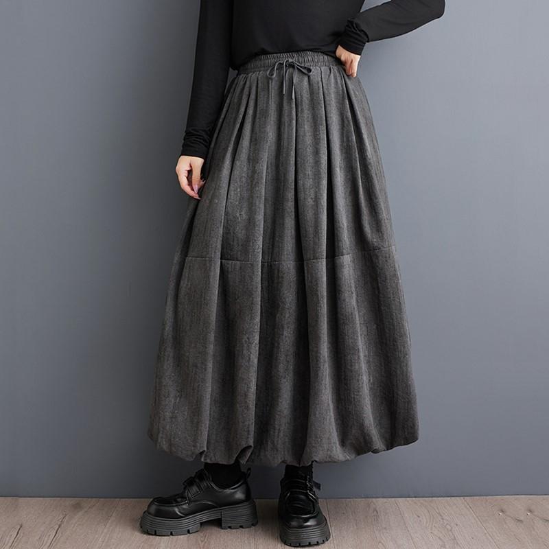Gonna Lunga Casual Larga a Vita Alta Vintage Primavera Autunno per Donna Gonne Gonna Donna