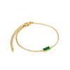 High-End Emerald Titanium Steel Necklace Set: Women's Three-Piece European & American Fashion with Earrings & Bracelet