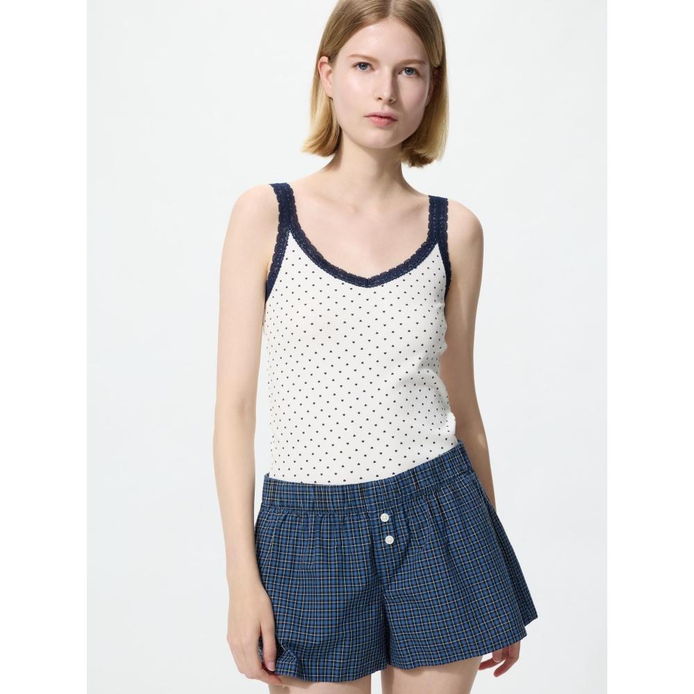 Uniqlo Japan Rib Lace V Neck Camisole