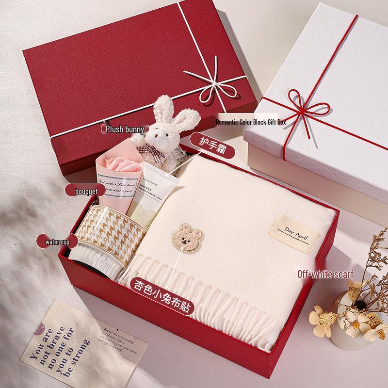 Valentine's Day Winter Scarf Gift Box for Her: Girlfriend or Best Friend