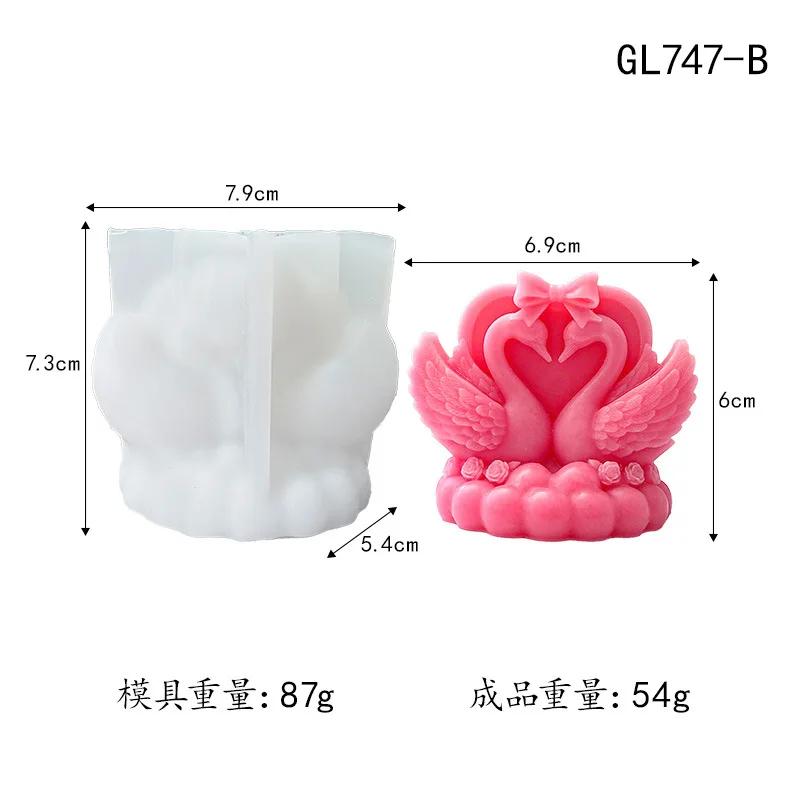 

3D Couple Swan Silicone Candle Mold Handmade Love Swan Style Aromatherapy Gypsum Mold Valentine s Day Party Decoration Supplies