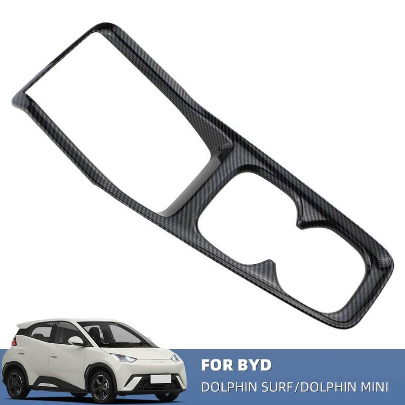 Auto Cup Holder Cover Trim for BYD Dolphin Mini Seagull Dolphin Surf 2024 2025 Imitation Carbon Fiber Interior Accessories