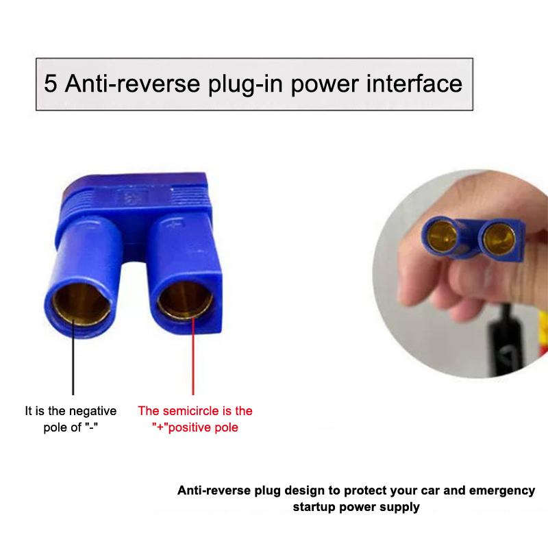 1 Peça Clipe Jacaré Auxiliar de Partida Dispositivo de Partida Bateria de Emergência Cabos de Bateria Clipes Para Carro 12V Com Conector Plugue EC5