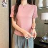 Women's Slim-Fit Pure Cotton U-Neck T-Shirt - Short Sleeve, Versatile Summer Outerwear
