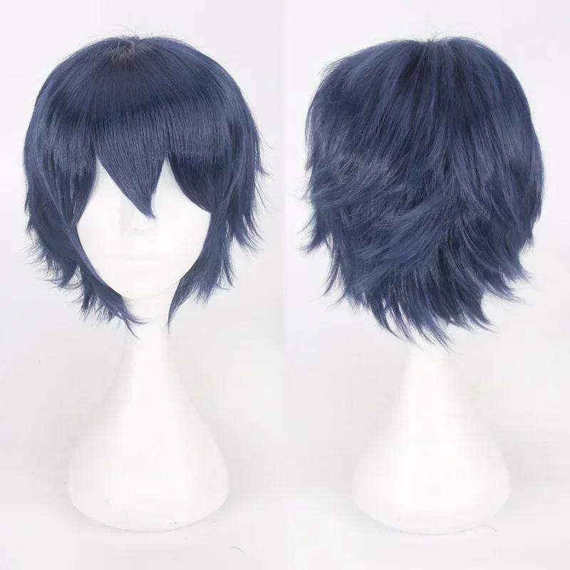 Anime Mystic Messenger 707 Cosplay Synthetic Wig Short Red Orange Heat Resistant Hair Cosplay Wigs