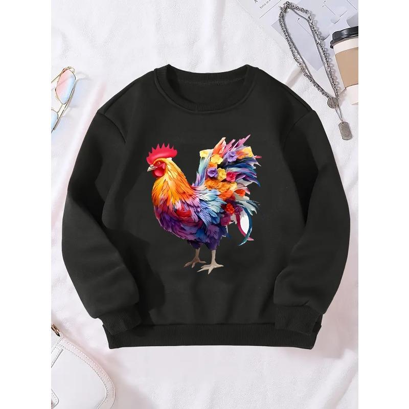 2024 5 30 Pattern Girls' Round Neck Sweatshirt