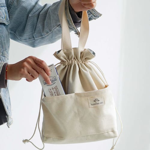 Tibemi Insulated Lunch Bag, Insulated Bento Box, with Aluminum Foil Lining, Keeps Food Hot or Cold, Drawstring Lunch Bag, Waterproof and Stain-Resista