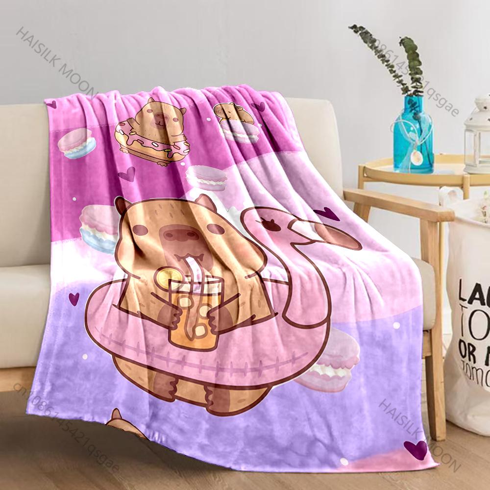 Verschiedene Größen Capybara Cartoon Decke Warm Weich Flauschig Überwurf King Size Luxus Überwurf Kinder Erwachsener Bett Sofa Decke Reise Überwurf