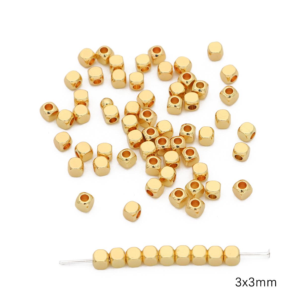 

10 шт медные прокладки неправильной формы бусины Очарование для DIY ожерелье браслет ювелирных изделий ремесло 3X3mm золотой