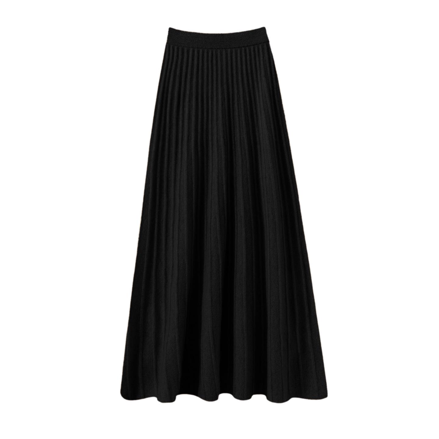 

100% Pure Cashmere Women s Solid Color High-Waist Plush Skirt, Autumn/Winter Fashion, Draped Elastic Umbrella Design. One Size