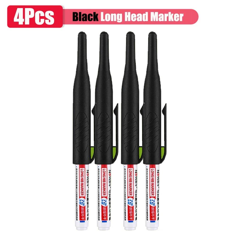 32mm 1-16pcs Long Head Markers Pen Multi-purpose Woodworking Tile Decoration Deep Hole Marker Pens Red/Black/Blue/Green Ink