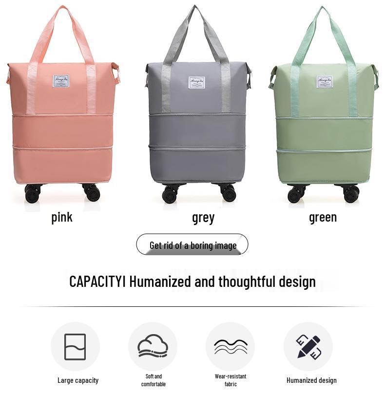 Expandable Large Capacity Travel Duffel with Universal Wheels for Men & Women - Perfect for Shopping, Storage, and Business Trips
