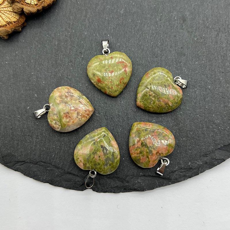 

Кулон в форме сердца 20 мм из натурального кристалла-самоцвета для DIY ожерелья