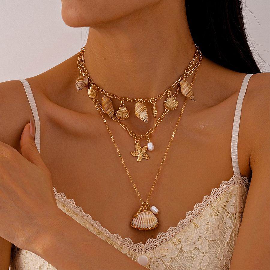 European and American Cross-border Exaggerated Geometric Flower Necklace Accessories Women's Summer High-end Clavicle Chain Niche Personality Items