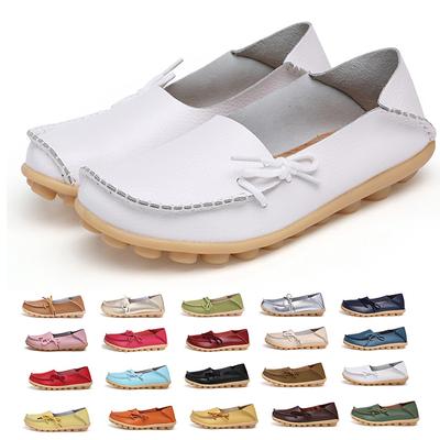 Women Flats Hot Sell Colourful Leather Women Loafers Ballet Pointed Toe Flats Ladies Shoes Loafers Plus Size 44 Zapatos De Mujer