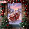 Christmas Window Hanging Banner Decoration Santa  Xmas Tree Holiday Party Supplies