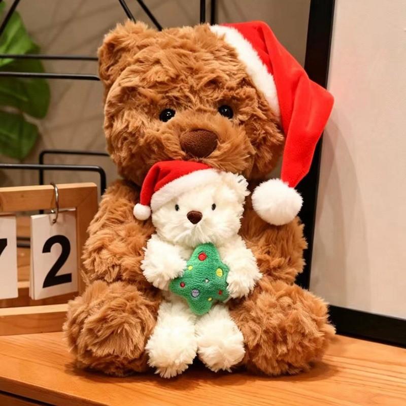 Christmas Teddy Bear Plush Toy With Dress For Holiday Decor Gift For Kids And Adults