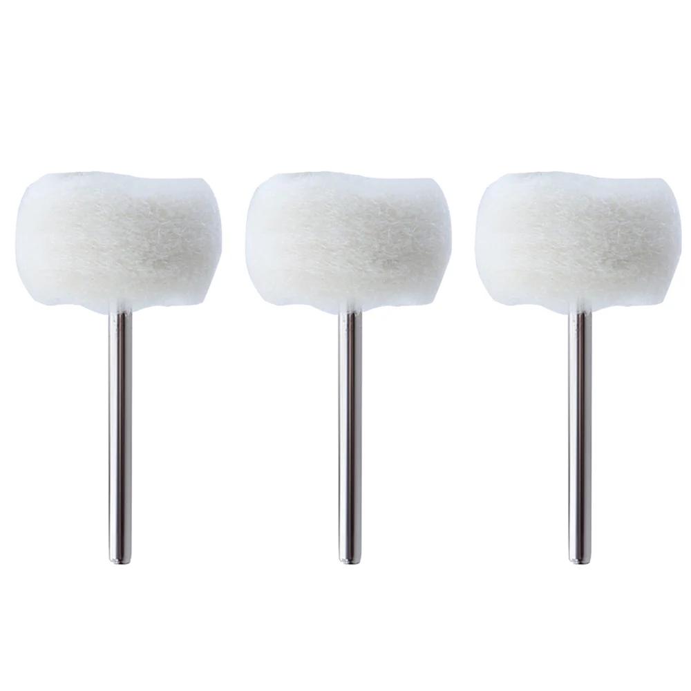 1-10pcs 3mm Felt Grinding Sanding Head Mini Polishing Brush Cotton Thread for Jade Abrasive Buffing Wheel Shank