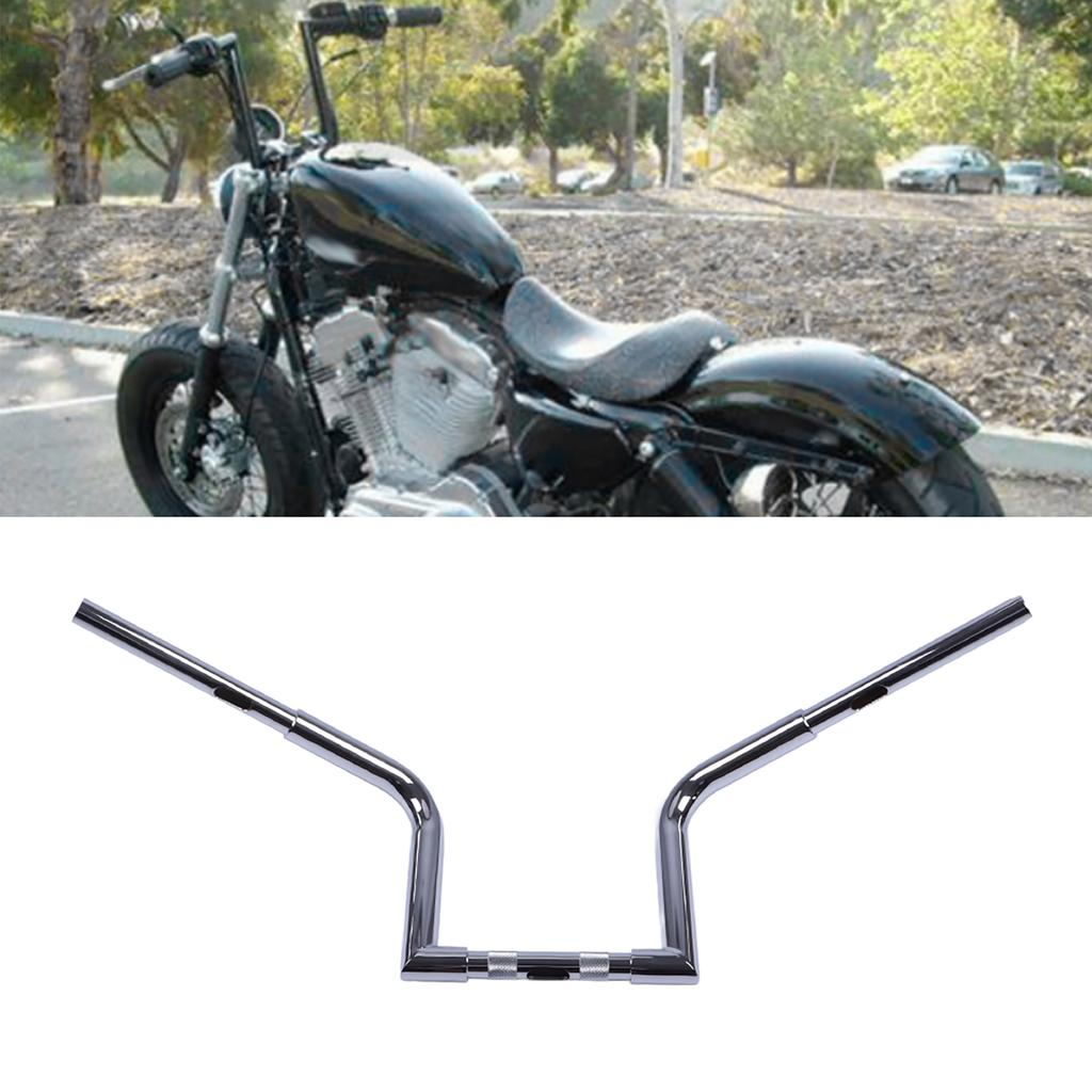 Stainless Steel Universal Drag Z Bars Fit for Motorcycles with 25 MM Handlebars(Chromed Silver)