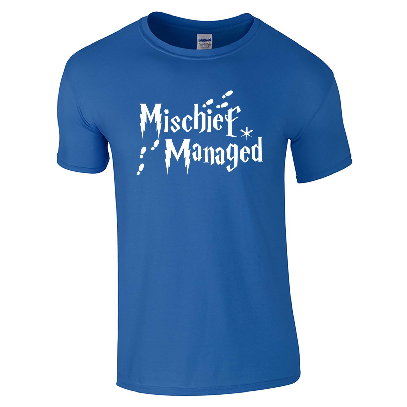 Mischief Managed T-Shirt - Marauders Map Footsteps Wizard Harry Magic Geek Gift S