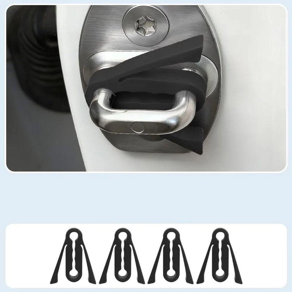 4Pcs Silicone Car Door Lock Sound Deadener Buffer Car Door Lock Protectors  Auto Accessories