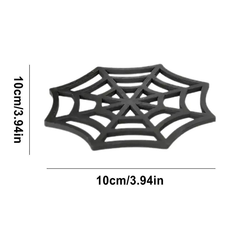 1/6pcs Halloween Coaster Halloween Table Decor Spider Web Coasters Festive Halloween Table Placemats For Home Decoration