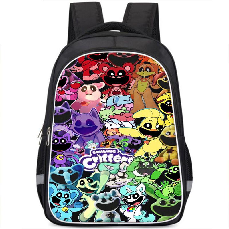 Stylish Catnap Poppy Playtime Backpack For Students Cartoon Print Dual Straps