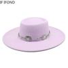 British Style Fedora Hats For Women 9.5CM Big Brim Luxury Belt Band Felt Jazz Hats Wedding Dress Formal Cap