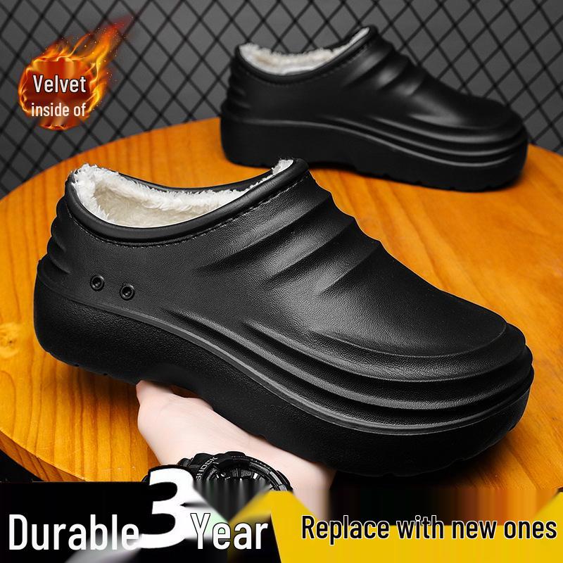 

Chef Shoes - Autumn Winter Velvet-Lined, Waterproof, Non-Slip, Odor-Resistant, Thick Sole for Restaurant Work 40