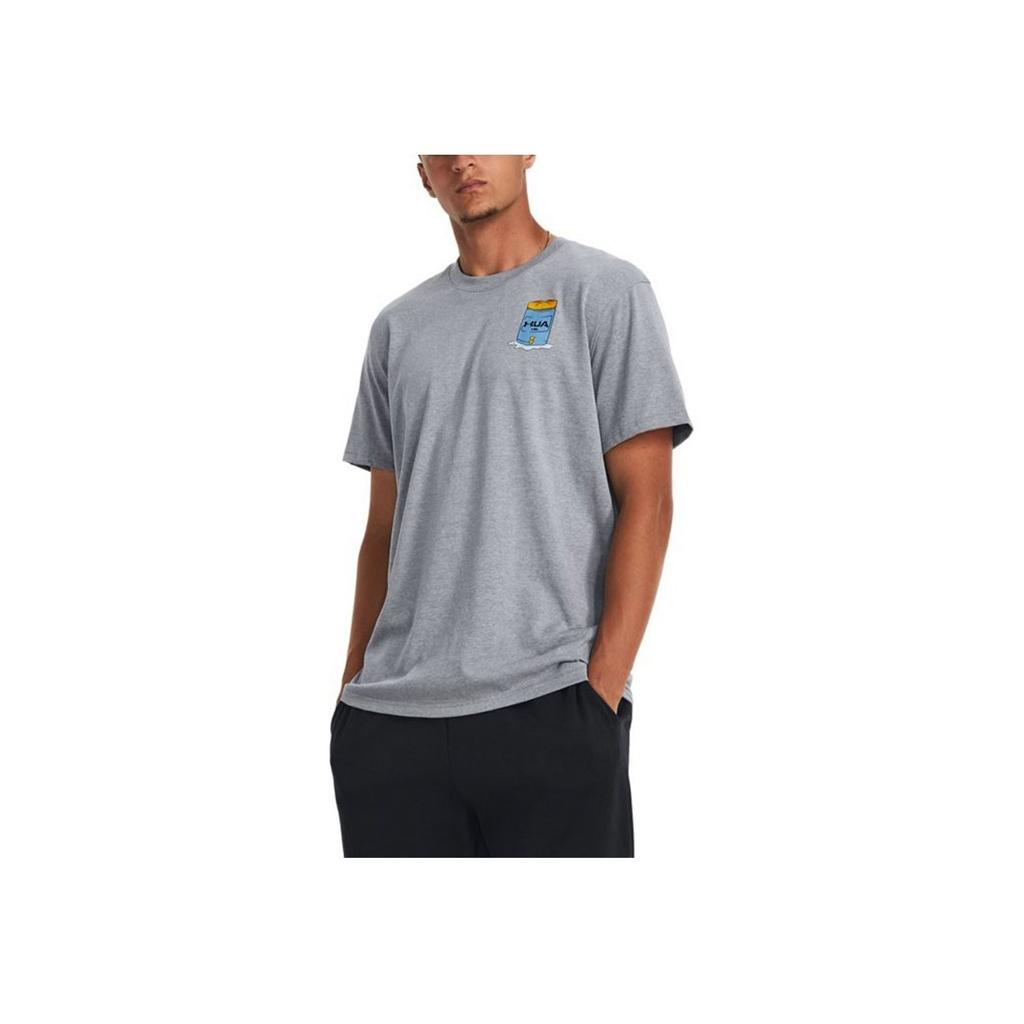 Under Armour Water Cooler Cartoon Print Training Short Sleeve T-Shirt Men Tops Gray 1379555-035