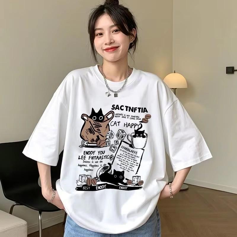 

American Retro Short Sleeved Tshirt Summer Harajuku Short Sleeve Casual Tshirt Clothing Street Tops Tees Aesthetic Clothes 3XL
