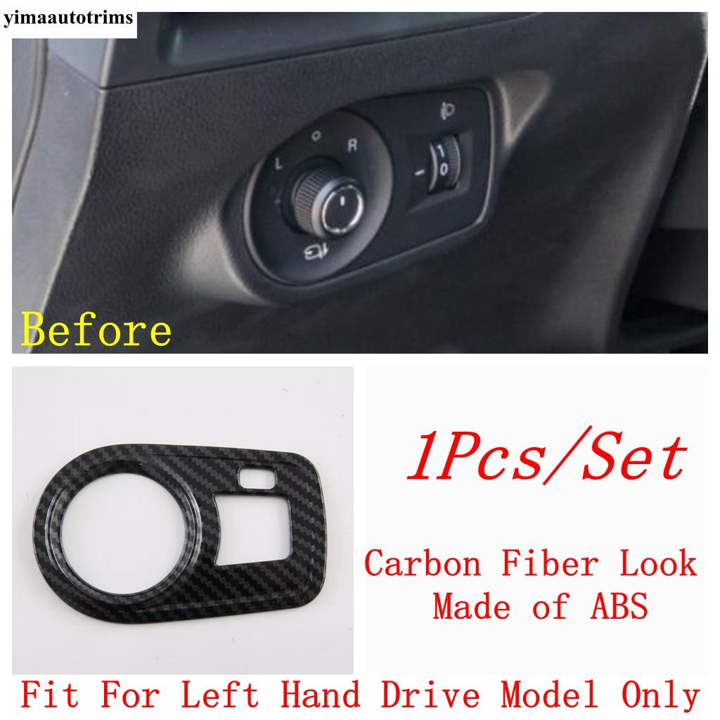 Car Head Lights Lamp Switch Button Panel Decoration Cover Trim Fit For MG 4 EV  2024 ABS Carbon Fiber Interior Accessories