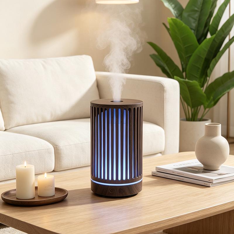 Ultrasonic Aroma Diffuser: Hollow Design, Seven-Color Night Light, Desktop Essential Oil Aromatherapy Humidifier