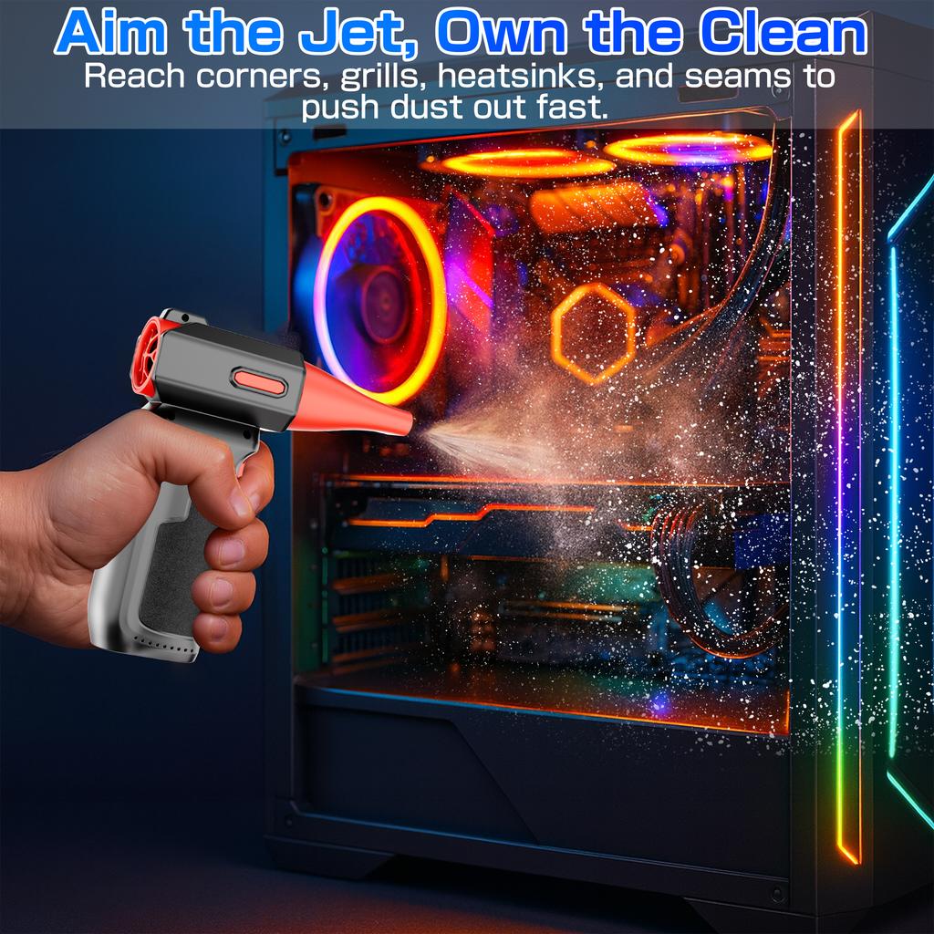 Powerful Air Blower HIGH-SPEED Brushless motor Rechargeable Cleaning Blower Tool Electric Air Duster 150000RPM Turbo Jet Fan 3 Speed Adjustable