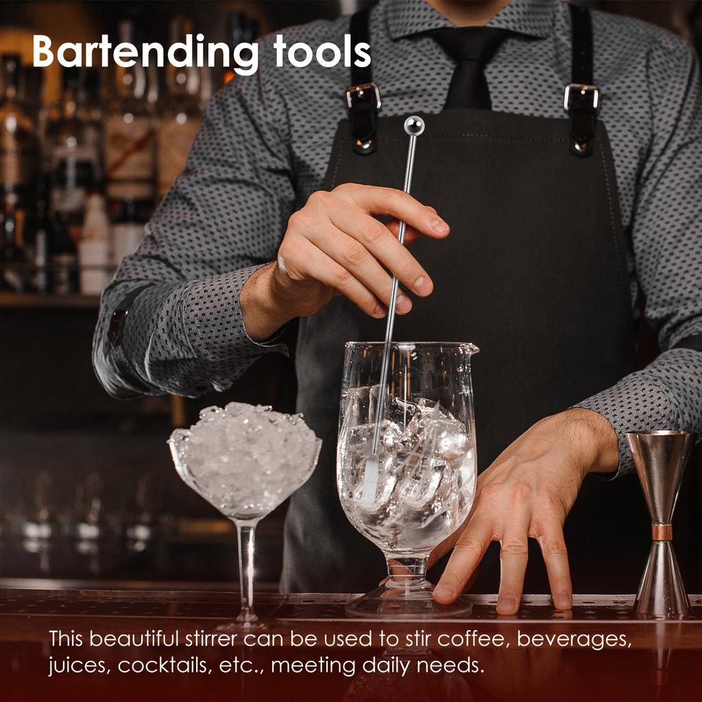 20 Stück Edelstahl Kaffee-Rührstäbchen Wiederverwendbare Edelstahl-Cocktailstäbchen Praktische Edelstahl-Getränke-Rührer