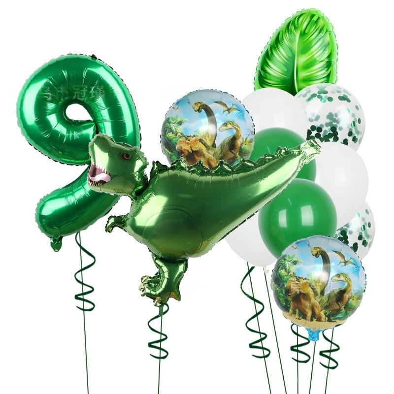 32Inch Green Dinosaur Balloon Suit For Birthday Party Decoration 12Pcs/Set Cute Self-Supporting Dinosaur Balloon Suitable Childr