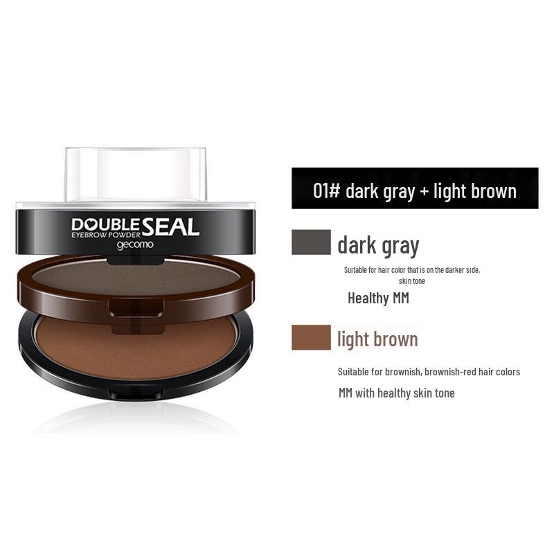 Gemeng Dual-Tone Lazy Seal Waterproof Eyebrow Powder – Smudge-Resistant for Beginners