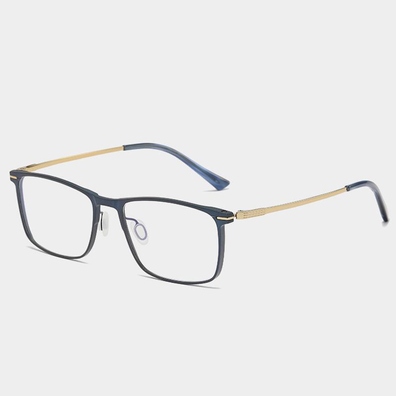 Italian Design Magnesium-aluminum Alloy Square Glasses Frame Men Square Business Elites Eyeglasses Ultra Light Men Eyeglasses No Lens