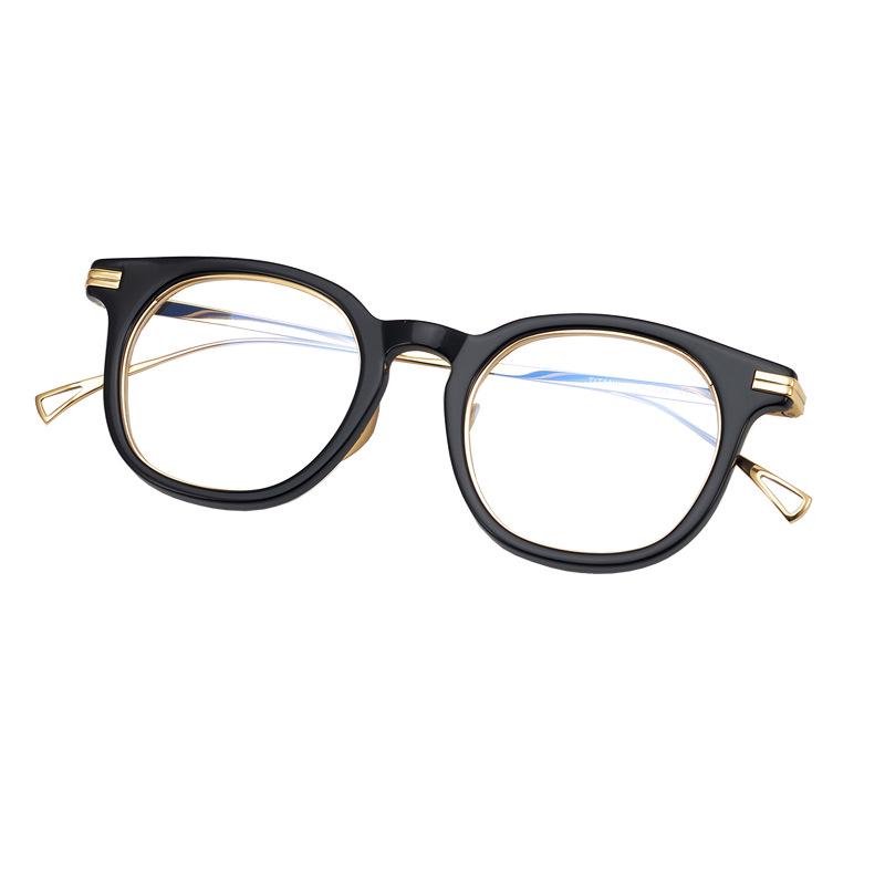 New Pure Titanium Square Glasses Frame with Blue Light Blocking, Korean Style, Unisex