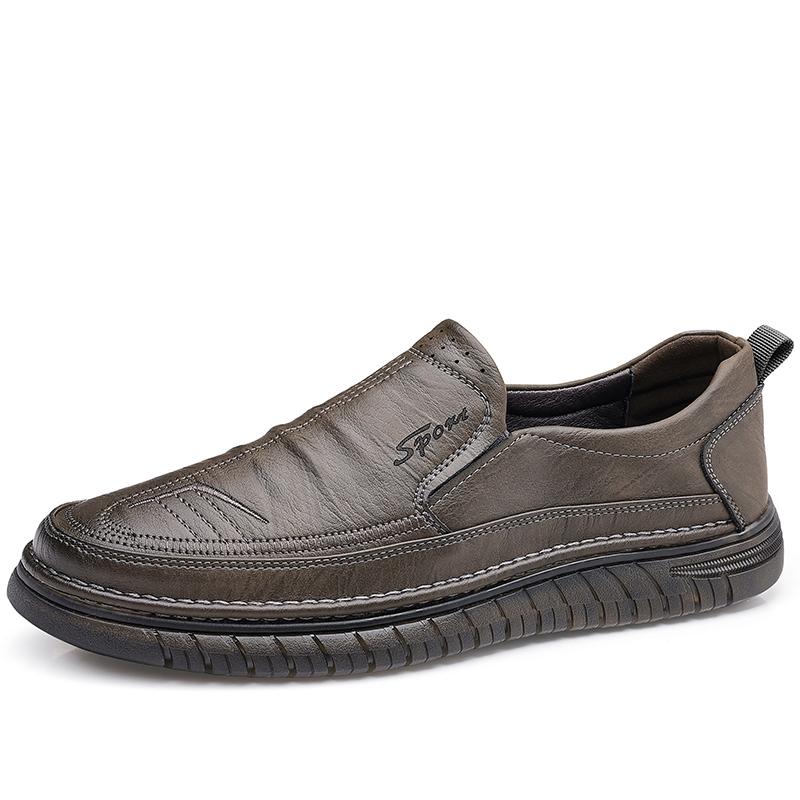 Comfort Men Leather Loafers Shoes Non Slip Flats Breathable Outdoor Slip On Casual Shoes for Male Business Office Driving Shoes