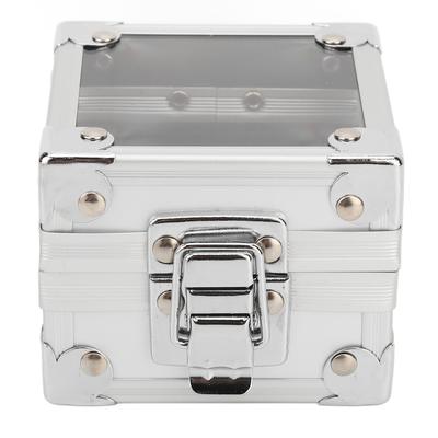 Nail Drill Bits Storage Box 25 Holes Transparent Clamshell Lock Design Dustproof Nail Drill Bits Desktop Container