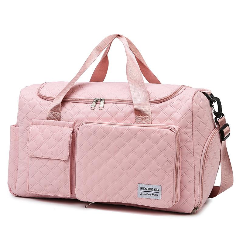 

Спортивная сумка с отделением для влажной и сухой транспортировки, складная дорожная сумка большой вместимости, которую можно повесить, дорожная сумка на тележке 46*22*28cm розовый