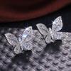 Fashion Butterfly Stud Earrings Diamond Temperament Earrings Female Internet Celebrity Earrings