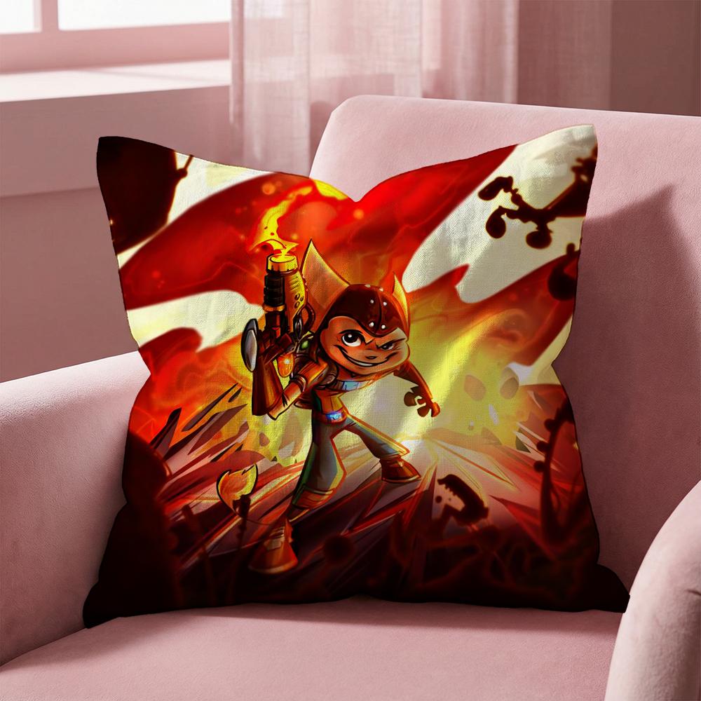 R-Ratchet & Clank GAME Cushion Cover Multi-Scene Pillow Cover for Home & Car - Reversible, Soft & Durable for Daily Use